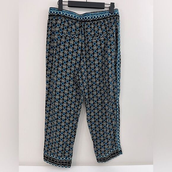 Anthropologie Geometric Drawstring Joggers In Teal and Black Size Small - Picture 9 of 11